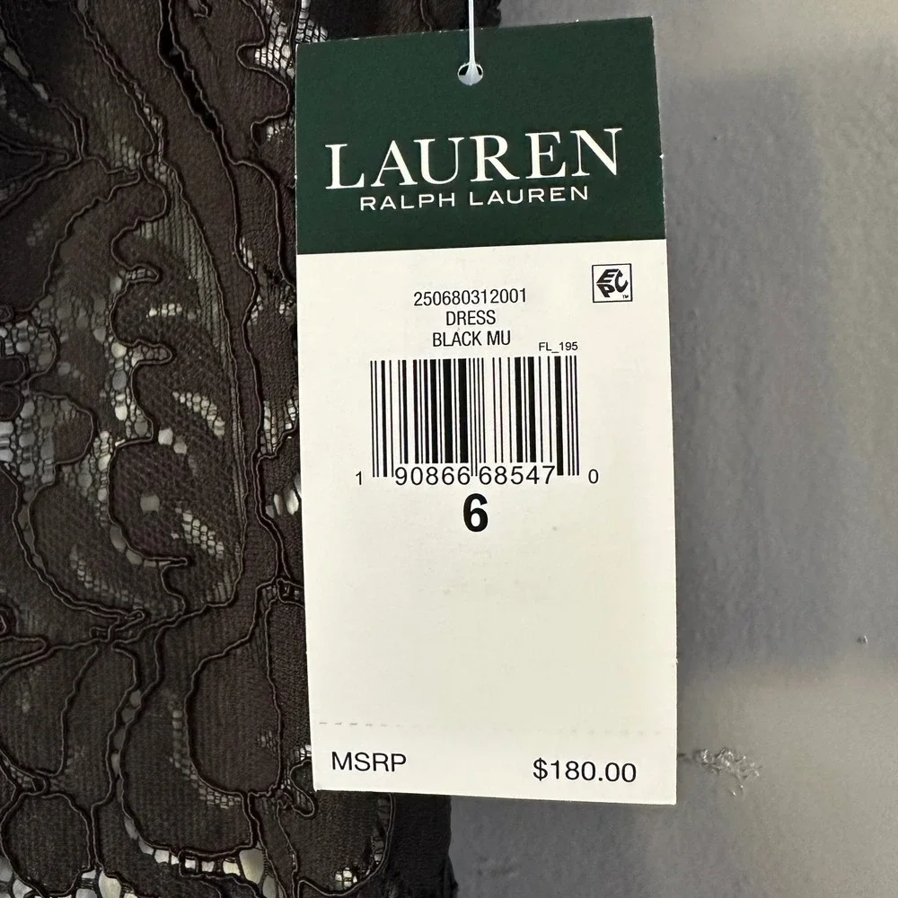 Lauren Ralph Lauren Tasha‎ Lace Overlay Sheath Dress SZ 6 NWT
